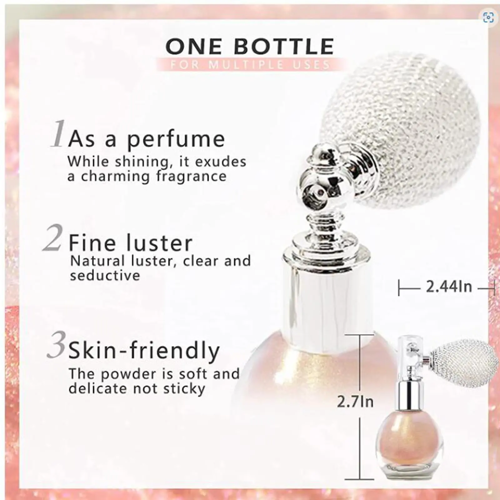 Picture of Glitter Spray Body & High Gloss Powder Spray 4 Colors Shimmer Sparkle Powder for Face & Body-1PCS