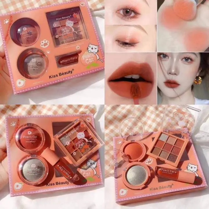 Picture of Kiss Beauty Peach Cat 4 in 1 Makeup Set