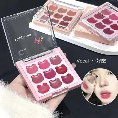 Picture of 9 colours lip clay Makeup Cappuvini Velvet-hazy Long Lasting Matte Lip Clay Dual-use Lipstick & Blush & Eyeshadow