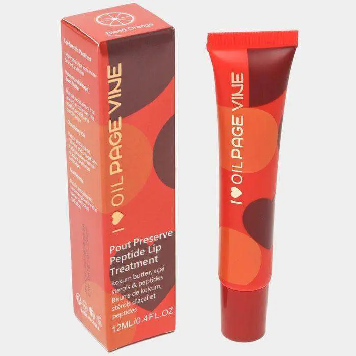 Picture of Page Vine Peptide Lip Gloss Butter Lip Balm Ca - Hydrating Peptide Lip Shiny Lip Stain Tint Long Lasting Lip Gloss Plumping Lip Oil -Blood orange