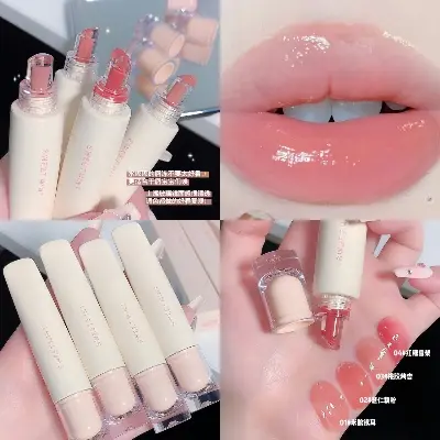 Picture of Jelly Lip Gloss Long Lasting Mirror Water Lip Glaze Colored Moisturizing Lipstick Crystal Shiny Lip Tint Korean Lips Care Makeup