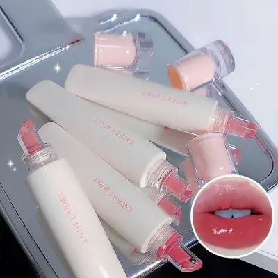 Picture of Jelly Lip Gloss Long Lasting Mirror Water Lip Glaze Colored Moisturizing Lipstick Crystal Shiny Lip Tint Korean Lips Care Makeup