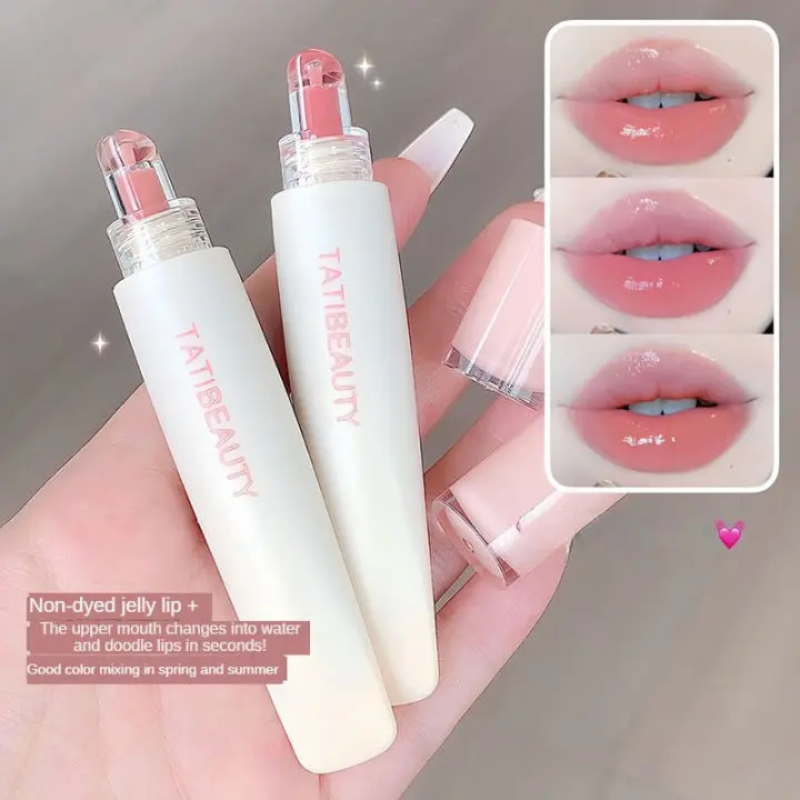 Picture of Jelly Lip Gloss Long Lasting Mirror Water Lip Glaze Colored Moisturizing Lipstick Crystal Shiny Lip Tint Korean Lips Care Makeup