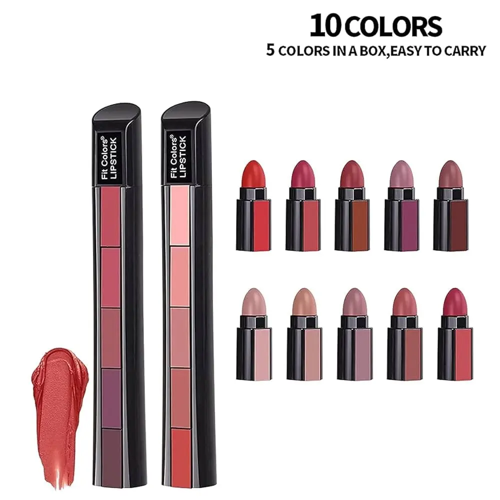 Picture of Fit Colors 5 In 1 Lipstick Set Non Stick Long Lasting Waterproof Velvet Matte Finish