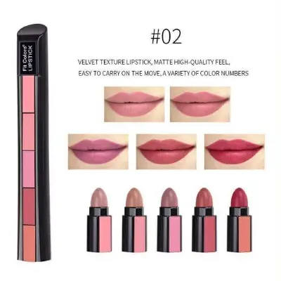 Picture of Fit Colors 5 In 1 Lipstick Set Non Stick Long Lasting Waterproof Velvet Matte Finish