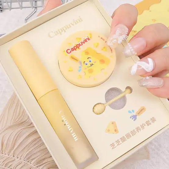 Picture of CAPPUVINI cheese Lip Balm Set Hydrate, Nourish And Moisturizing Lip Care Cream Non-Greasy Lip Mask Set CAPPUVINI Lip Balm Set Hydrate, Nourish And Moisturizing Lip Care Cream Non-Greasy Lip Mask Set