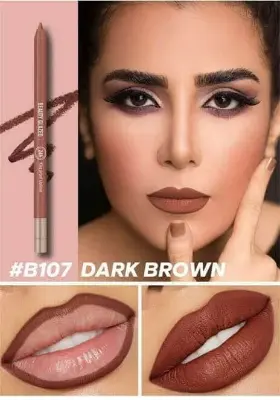 Picture of Beauty Glazed Waterproof & Long Lasting Lip Liner Dark Brown and Beauty Glazed Matte Liquid Lipstick Dark Brown 118