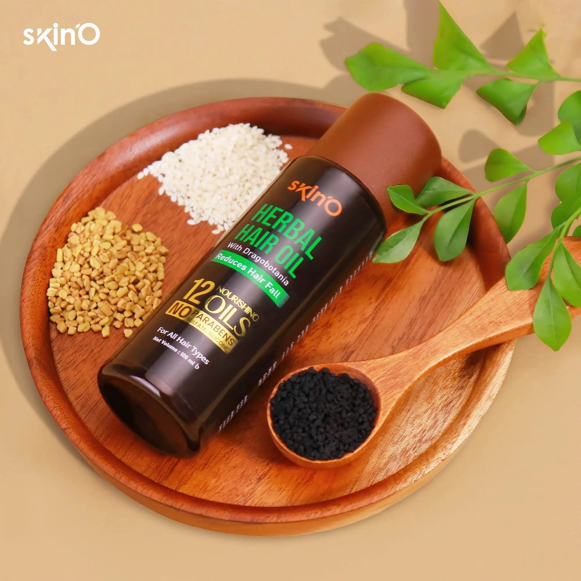 Picture of SKINO HERBAL HAIR OIL With Dragobotani Reduces Hair Foll-100ml