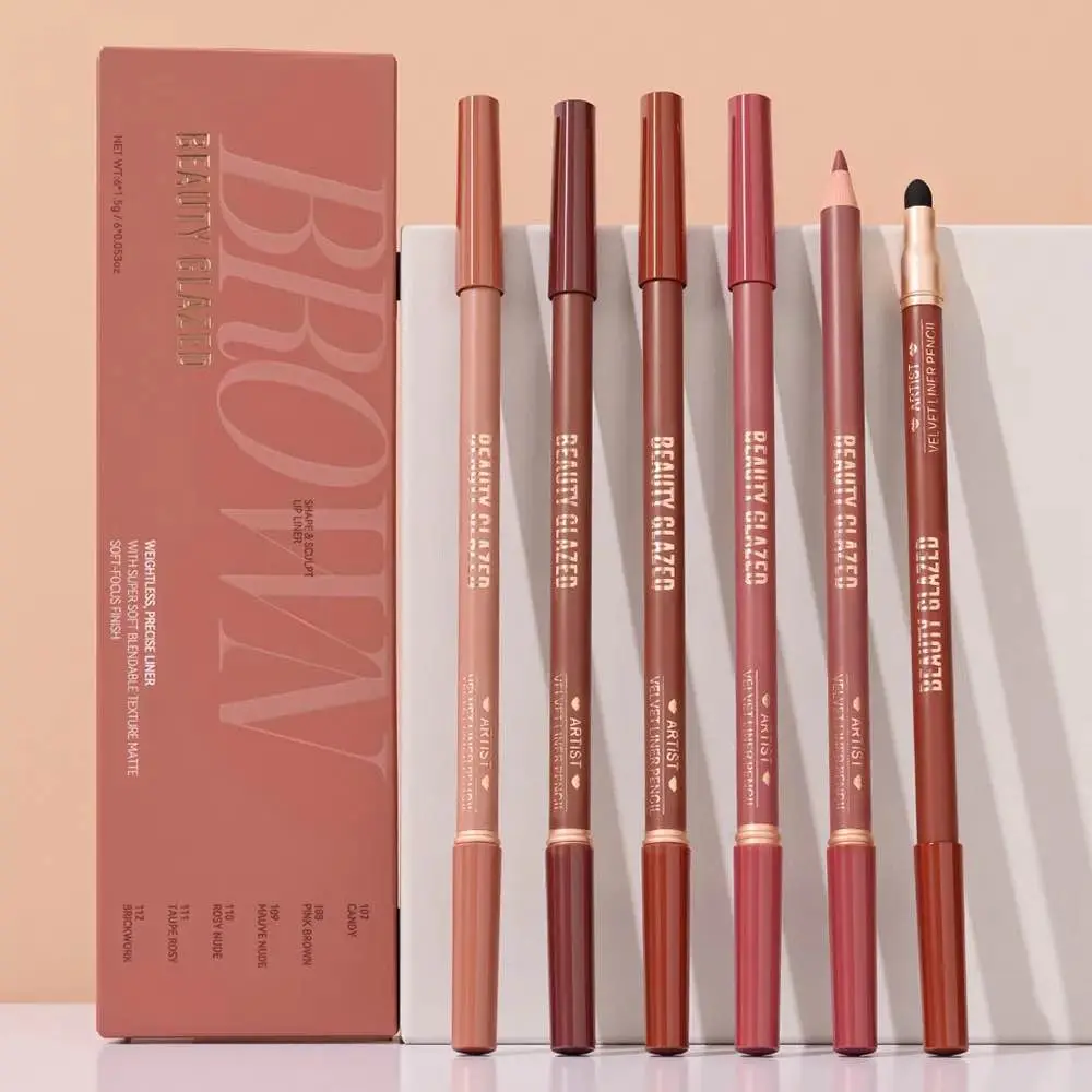 Picture of BEAUTY GLAZED ARTIST VELVET LIPLINER SET BROWN-6 pcs