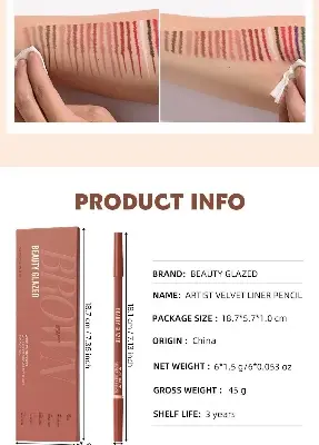 Picture of BEAUTY GLAZED ARTIST VELVET LIPLINER SET BROWN-6 pcs
