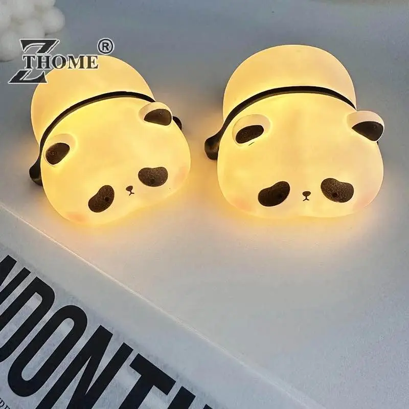 Picture of Sleeping Panda LED Night Light Living Room Cute Panda Plastic Lamp Bedside Decor Creative Kids Night Light Birthday Gift Cake Decor