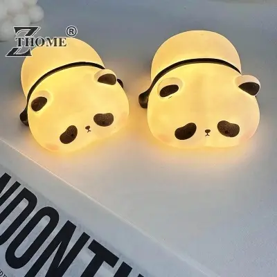 Picture of Sleeping Panda LED Night Light Living Room Cute Panda Plastic Lamp Bedside Decor Creative Kids Night Light Birthday Gift Cake Decor