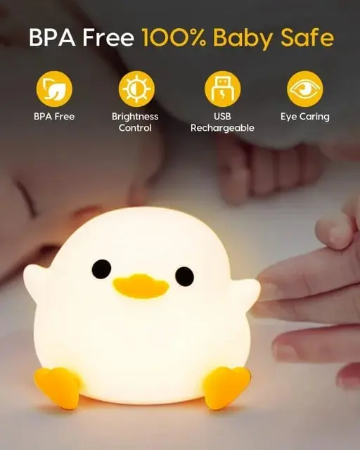 Picture of Cute Chicken Night Light LED Squishy Tap Lamp Best Gift for Baby and Girl