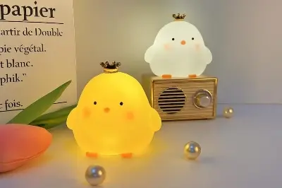 Picture of Modern Kids LED Night Light Cute Silicone Chicken Lamp Soft Mini Animal Lamps for Bedroom