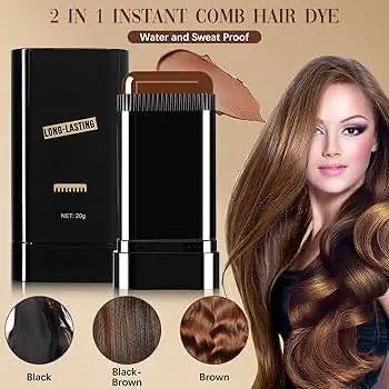 Picture of Instant Root Coverage Hair Dye Stick Unisex Dyeing Powder Temporary Color Hair Dye Cream Pen Hair Chalk With Comb for Women & Men-Brown