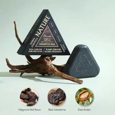 Picture of Seven Nature Green Soap Shampoo Bar – Natural Organic Plant-Based Care, Reduces Hair Fall & Strengthens Hair 50gm