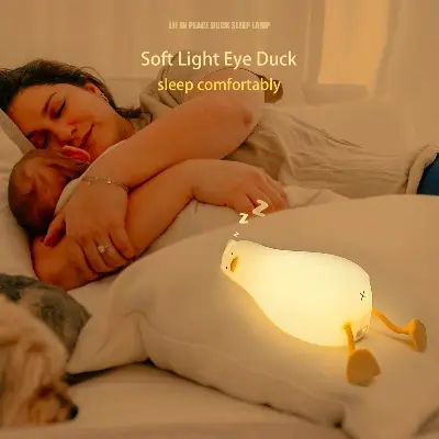 Picture of Sleeping Goose LED Nursery Night Light Kids Dimmable Bedside Lamp Toy Best Gift Baby and Girl