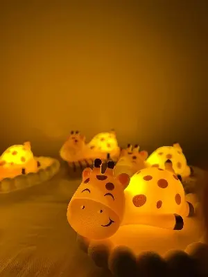 Picture of Cute Sleeping Giraffe LED Nursery Night Light Kids Dimmable Bedside Lamp Toy Best Gift Baby and Girl