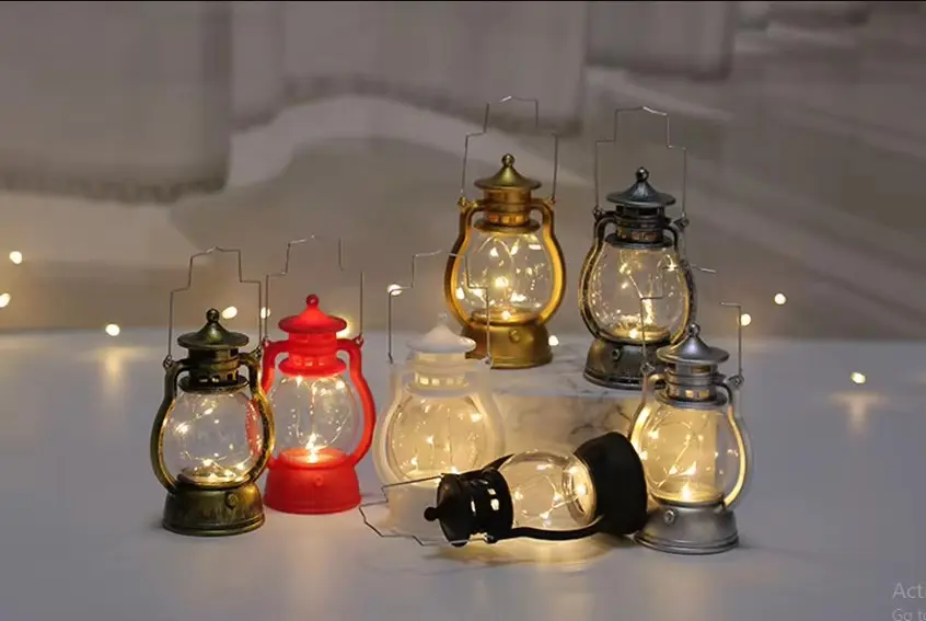 Picture of Lantern Retro Lamp Energy-Saving Holiday Desktop Hanging Bar Night Light Decorative Led Small Home Party