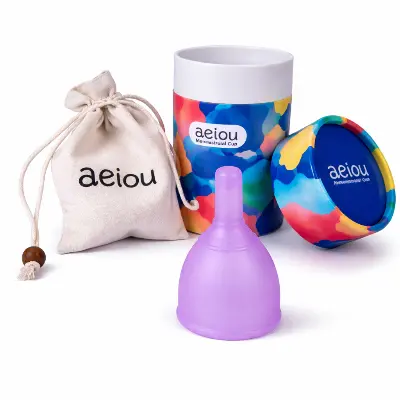 Picture of AEIOU Certified Silicone Copa Menstrual Cup with Drain New Menstrual Cup Designed for Effective Menstruation Management