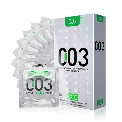 Picture of GJG 003 Ultra Thin Natural Rubber Latex Male Russian Condoms Prevent Pregnancy Enhance - 10 Butter Pack/Box