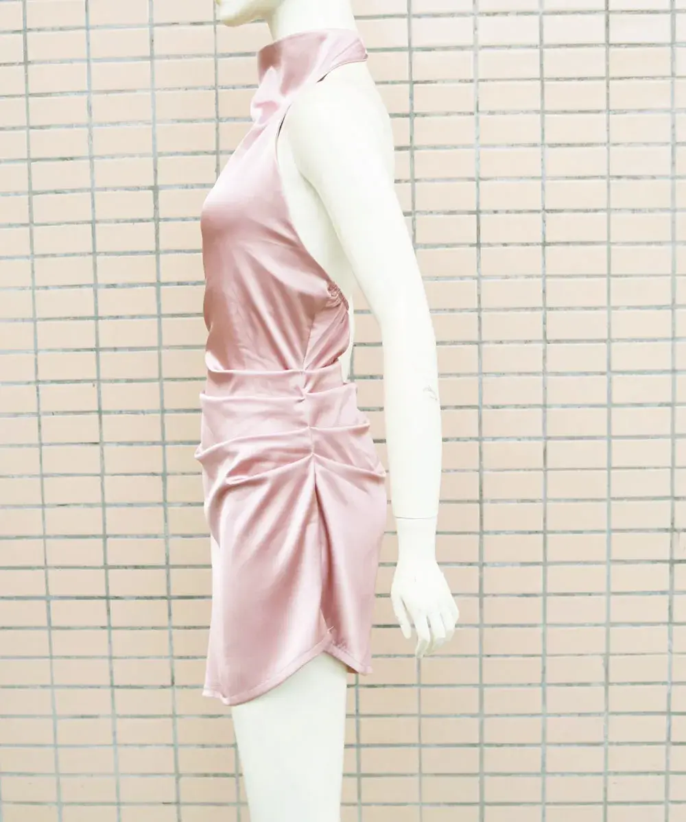 Picture of Women's Fashion Halter Open Back Irregular Se-xy Dress Temperament Commuting Woman Sleeveless Backless Elegant Dresses