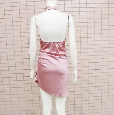 Picture of Women's Fashion Halter Open Back Irregular Se-xy Dress Temperament Commuting Woman Sleeveless Backless Elegant Dresses
