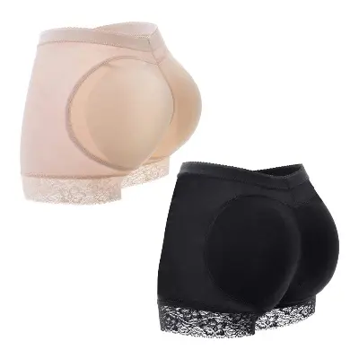 Picture of Women's Underwear Buttock Body Shaper Padded Breathable Vintage Mid Waist Tummy Control Butt-lifting Hiking Shorts Padded Panties