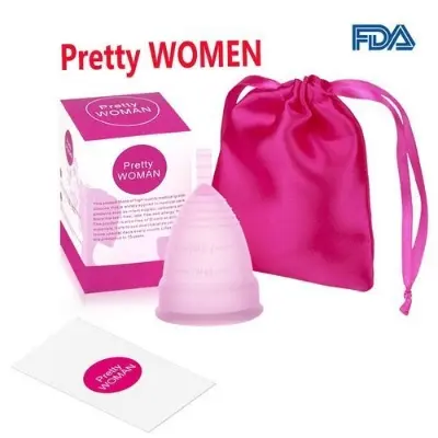 Picture of Pretty Women Medical Grade Silicone Menstrual Cup  for Women | Small Size | Large Size | Pad
