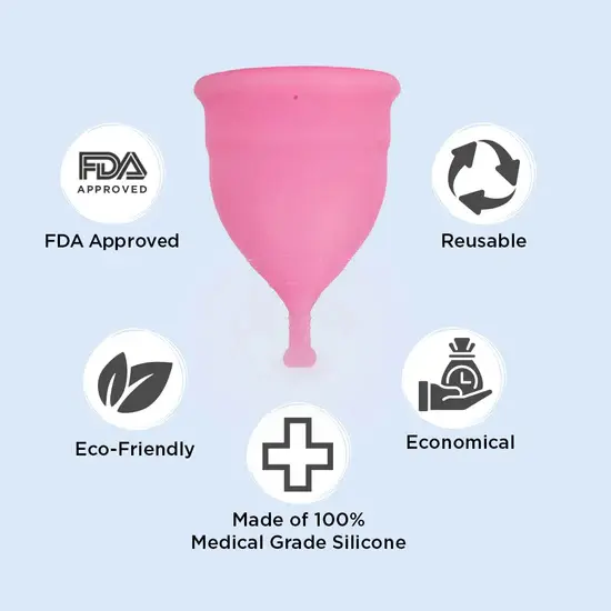 Picture of Pretty Women Medical Grade Silicone Menstrual Cup  for Women | Small Size | Large Size | Pad