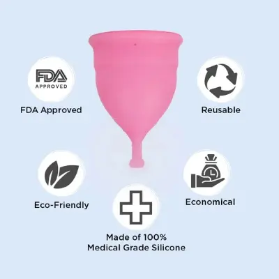 Picture of Pretty Women Medical Grade Silicone Menstrual Cup  for Women | Small Size | Large Size | Pad