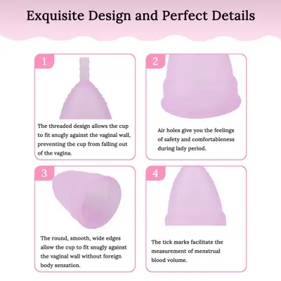 Picture of Pretty Women Medical Grade Silicone Menstrual Cup  for Women | Small Size | Large Size | Pad