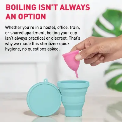 Picture of Portable & Reusable Food-Grade Silicone Folding Water Cup for Menstrual Cup Sterilizer