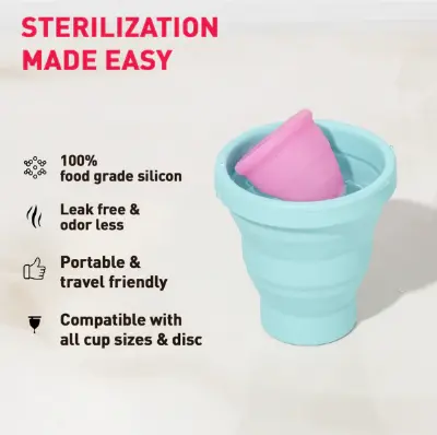 Picture of Portable & Reusable Food-Grade Silicone Folding Water Cup for Menstrual Cup Sterilizer