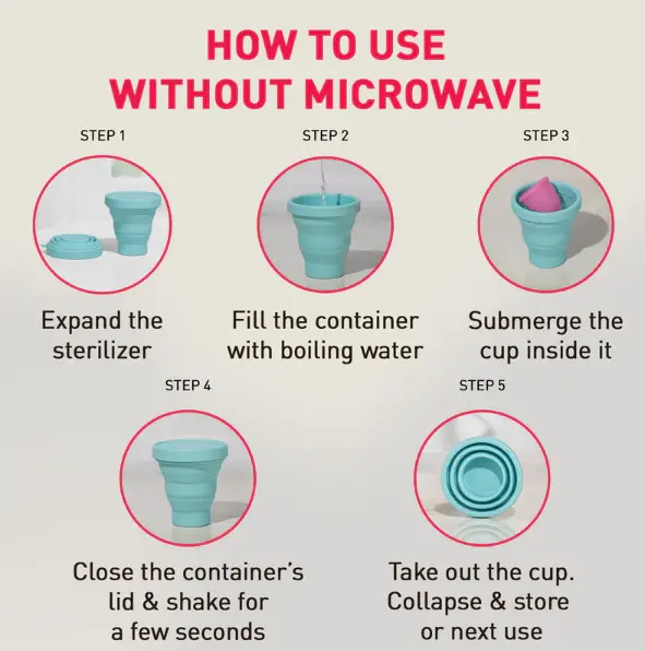 Picture of Portable & Reusable Food-Grade Silicone Folding Water Cup for Menstrual Cup Sterilizer