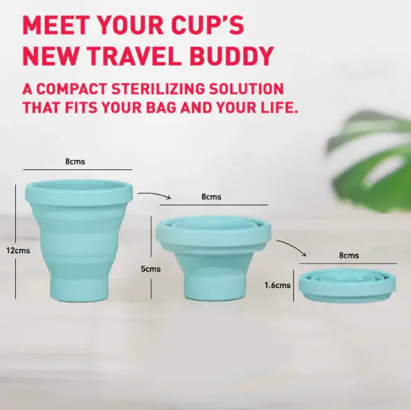 Picture of Portable & Reusable Food-Grade Silicone Folding Water Cup for Menstrual Cup Sterilizer