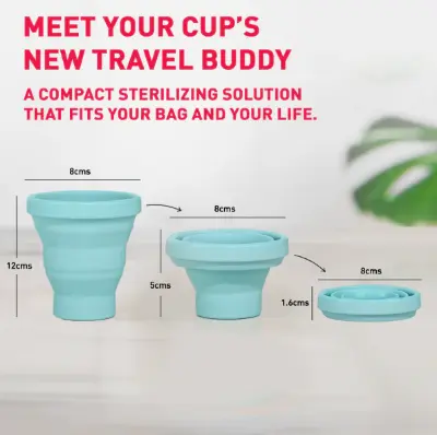 Picture of Portable & Reusable Food-Grade Silicone Folding Water Cup for Menstrual Cup Sterilizer
