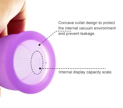 Picture of AEIOU 100% Platinum Grade Silicone CE Approved Women Reusable Menstrual Cup for Women | Green | Purple | Pink | Small Size | Large Size | Pad