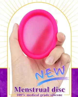 Picture of AEIOU 100% Platinum Grade Medical Silicon Reusable Menstrual Cup Medical Production Line Case  for Women | Size Disc  | Purple | 60 ML | Large Size | Pad