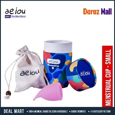 Picture of AEIOU Eco Friendly Feminine Sterilising Period Cup Female Hygiene Women Organic Menstrual Cups with Tube Box for Women | Purple | Large Size | Small Size | Pad