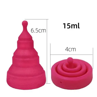 Picture of AEIOU Hypoallergenic Certified Medical Grade Reusable Menstrual Cup for Women | Clear | Blue | Small Size | Pad