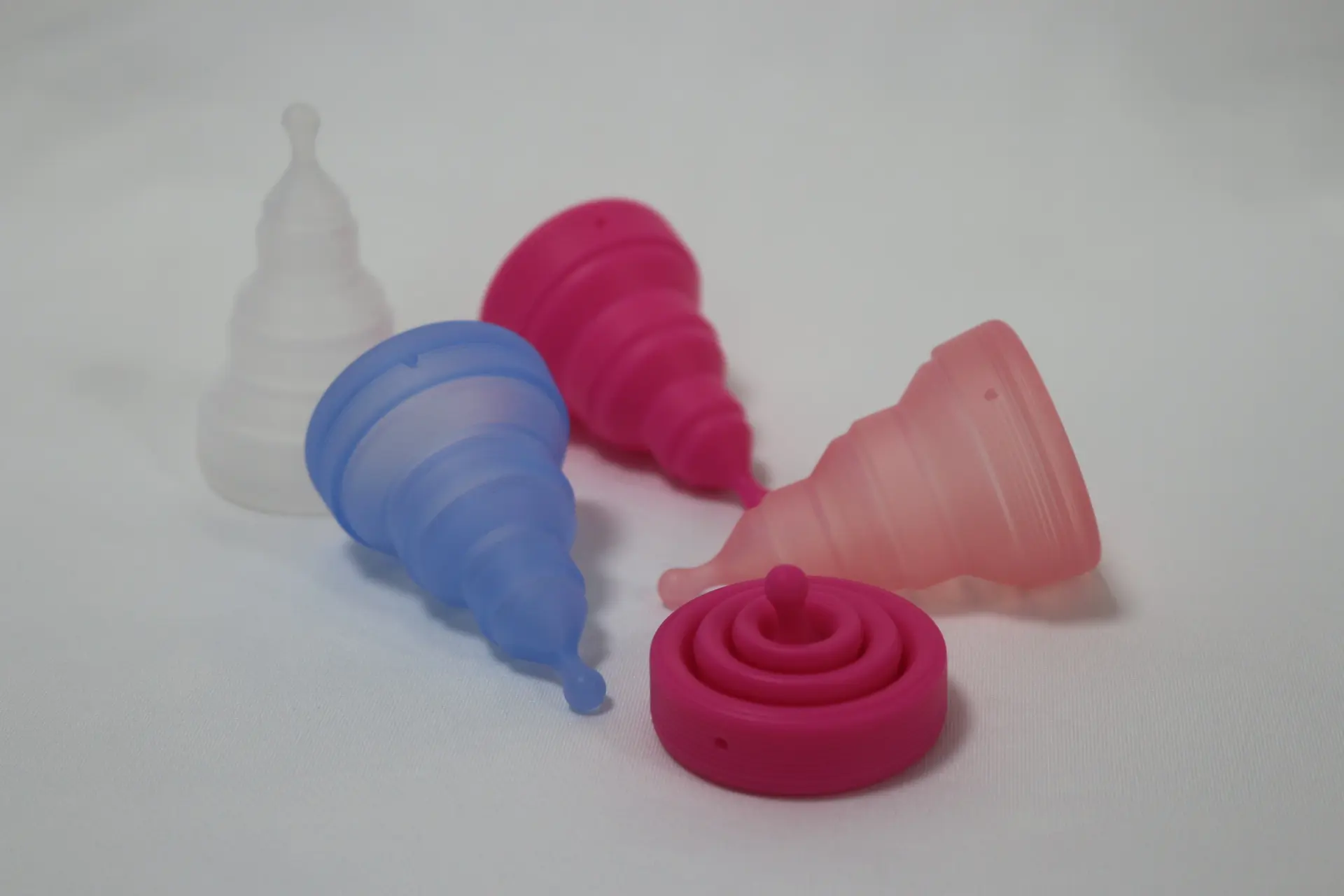 Picture of AEIOU Hypoallergenic Certified Medical Grade Reusable Menstrual Cup for Women | Clear | Blue | Small Size | Pad