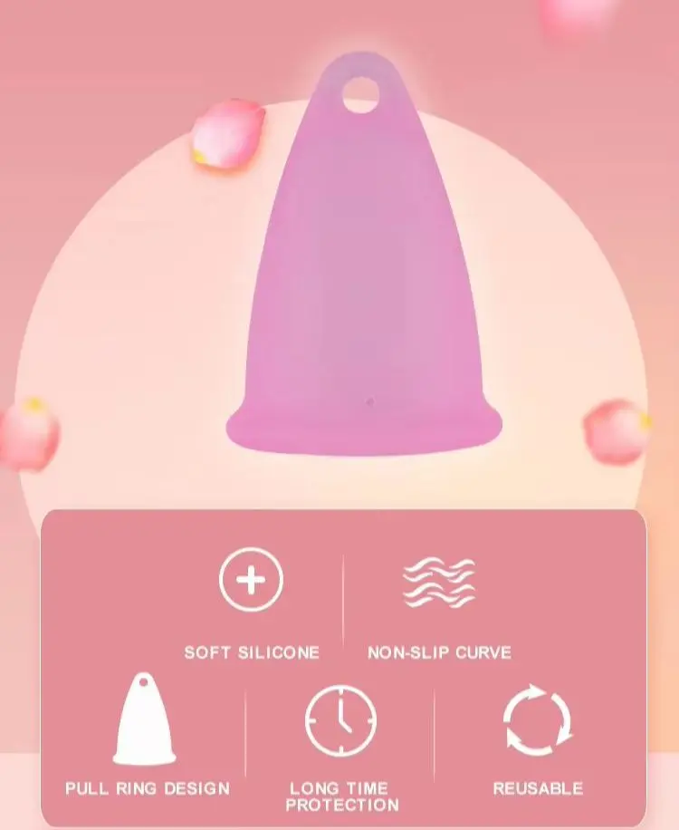 Picture of AEIOU Eco Friendly Feminine Sterilising Period Cup  Female Hygiene Women Organic Menstrual Cups for Women | Large Size | Small Size | Pad