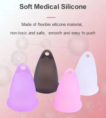 Picture of AEIOU Eco Friendly Feminine Sterilising Period Cup  Female Hygiene Women Organic Menstrual Cups for Women | Large Size | Small Size | Pad