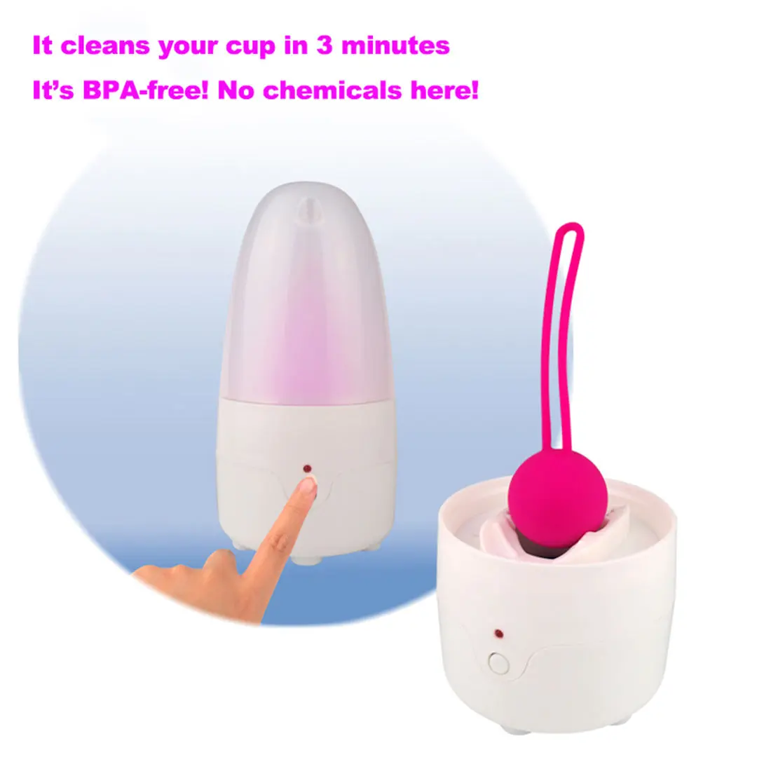 Picture of Portable Steam Sterilizer Machine for Cleaning Baby Nipples Menstrual Cup & Personal Small Articles