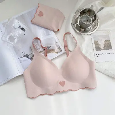 Picture of Cute Rabbit Print Traceless Lady Underwear Small Chest Converging Soft Support Anti Sagging Women's Bra