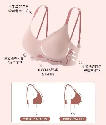 Picture of Cute Rabbit Print Traceless Lady Underwear Small Chest Converging Soft Support Anti Sagging Women's Bra