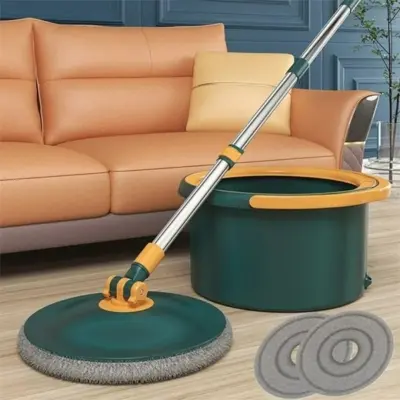 Picture of Round Bucket Spin Mop – 360° Rotating Microfiber Floor Cleaning Mop with Easy Spin Dry Bucket