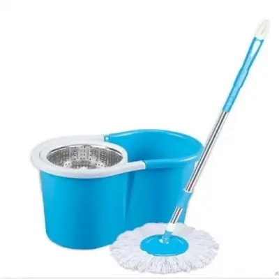 Picture of Rotary Spin Mop with Bucket – 360° Rotating Stainless Steel Basket, Easy Floor Cleaning, Super Absorbent Microfiber Mop