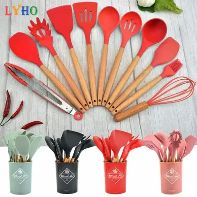Picture of 12 Pcs Silicone Kitchen Spoon Set
